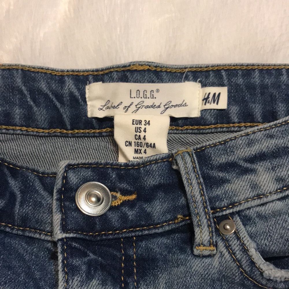 💙 New Distressed Hem H&M Blue Jean Shorts